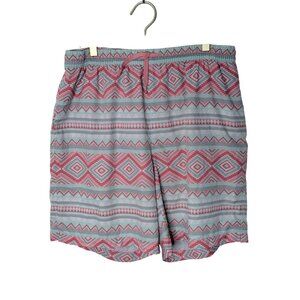 Burlebo Aztec Print‎ Swim Shorts Mens XL Pink Geometric Beach Resort
